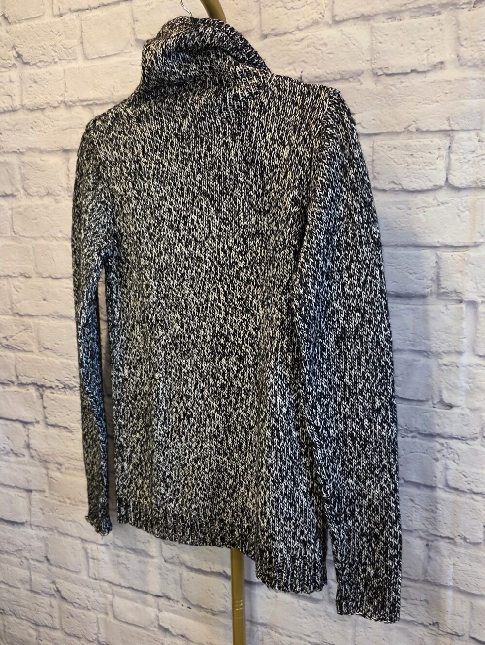 The Limited Black White Marled Turtleneck Sweater - Picture 3 of 6